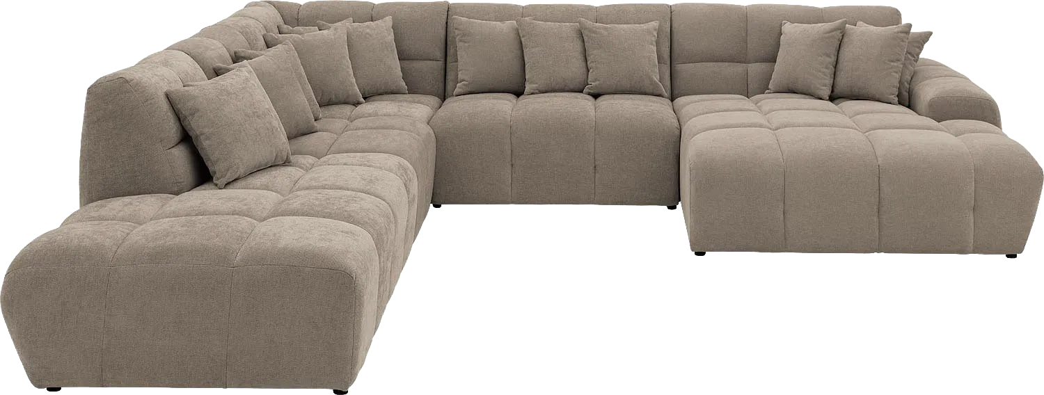 Goossens Excellent Bank Kubus bruin, stof, 1,5-zits, modern design