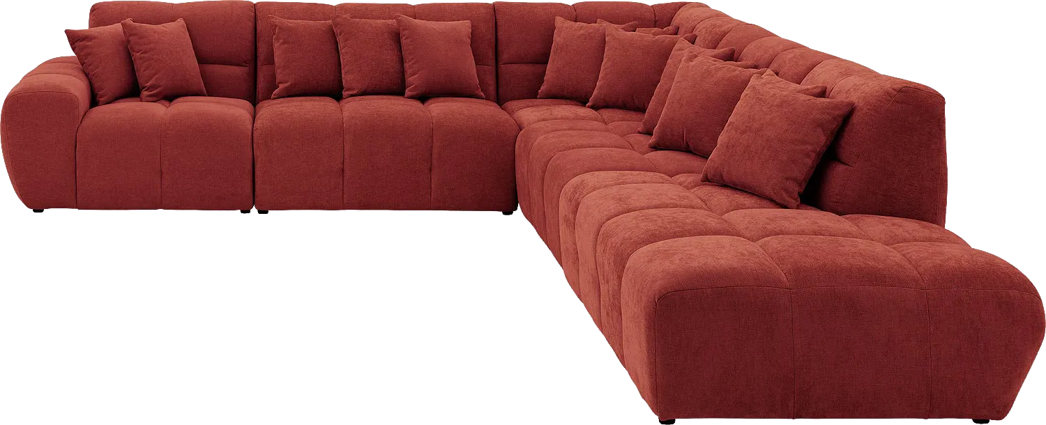 Goossens Excellent Bank Kubus rood, stof, 1,5-zits, modern design