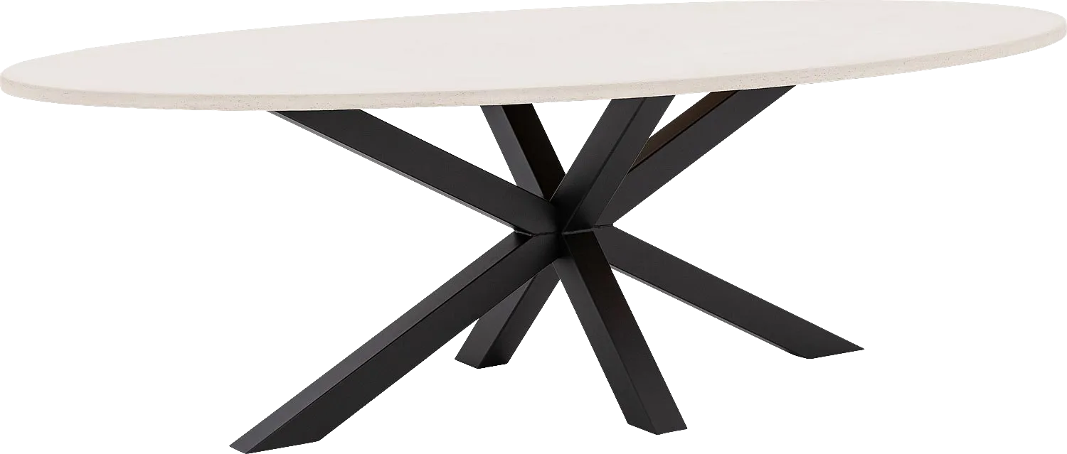 Goossens Eettafel Stone, Ovaal 250 x 120 cm