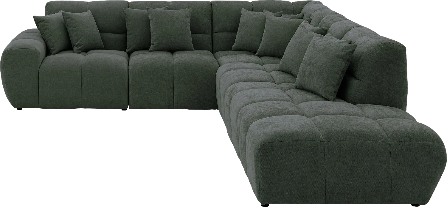 Goossens Excellent Bank Kubus groen, stof, modern design