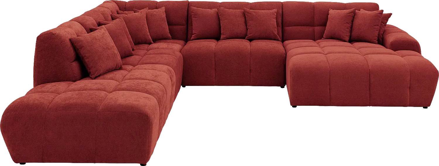 Goossens Excellent Bank Kubus rood, stof, 1,5-zits, modern design