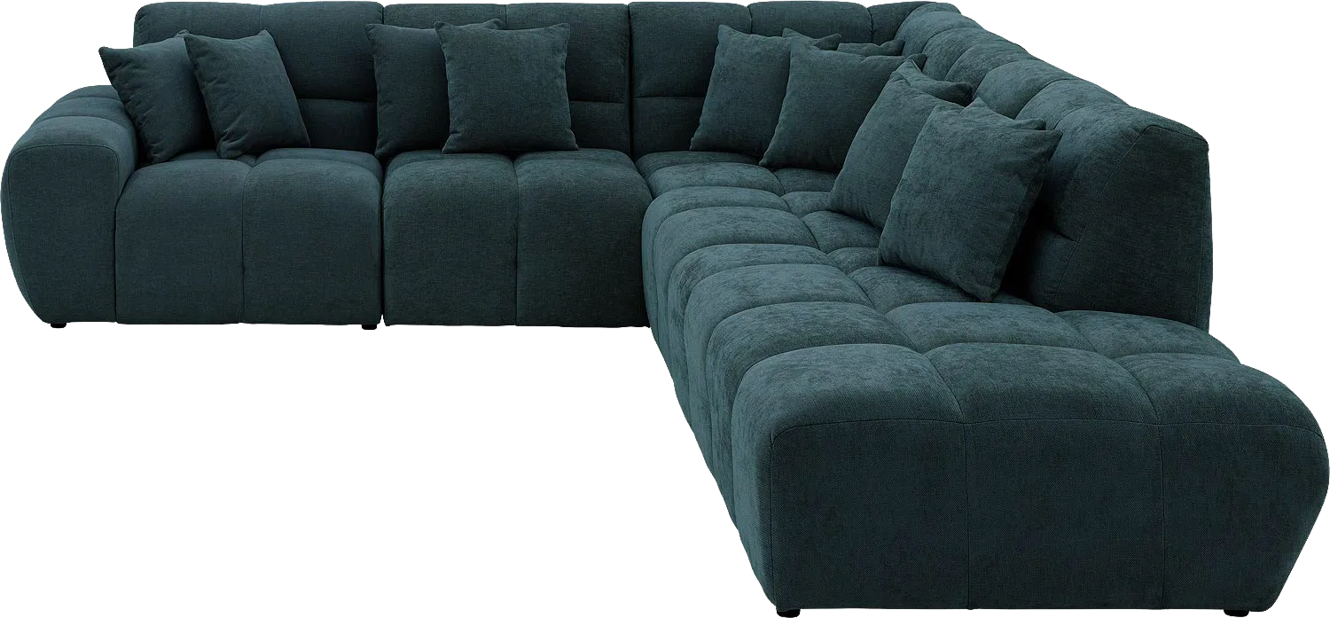 Goossens Excellent Bank Kubus groen, stof, modern design
