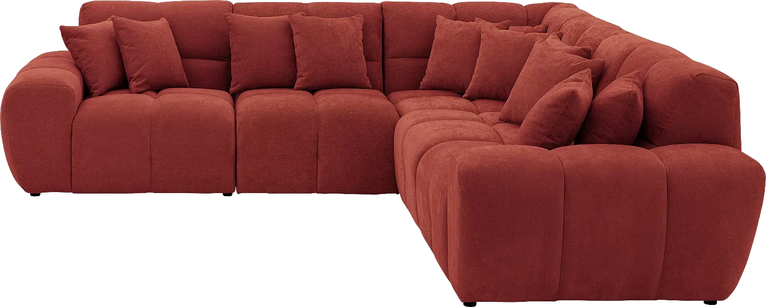 Goossens Excellent Bank Kubus rood, stof, modern design