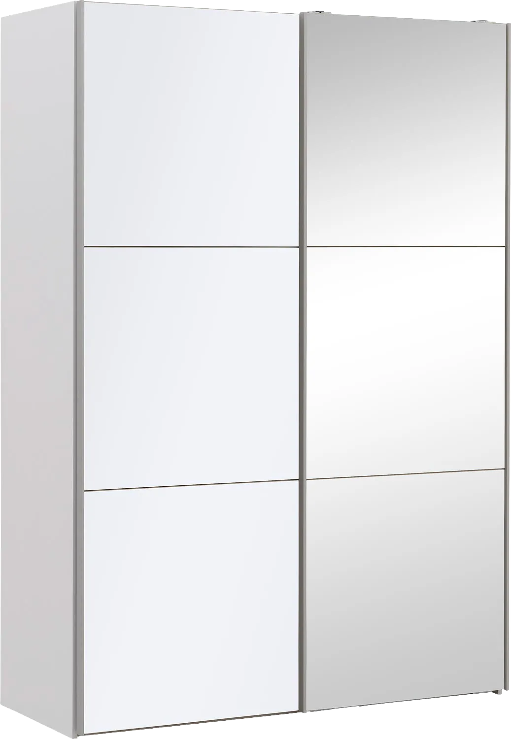 Goossens Kledingkast Easy Storage Sdk, 153 cm breed, 220 cm hoog, 1x 3 paneel glas schuifdeur li en 1x 3 paneel spiegel schuifdeur re