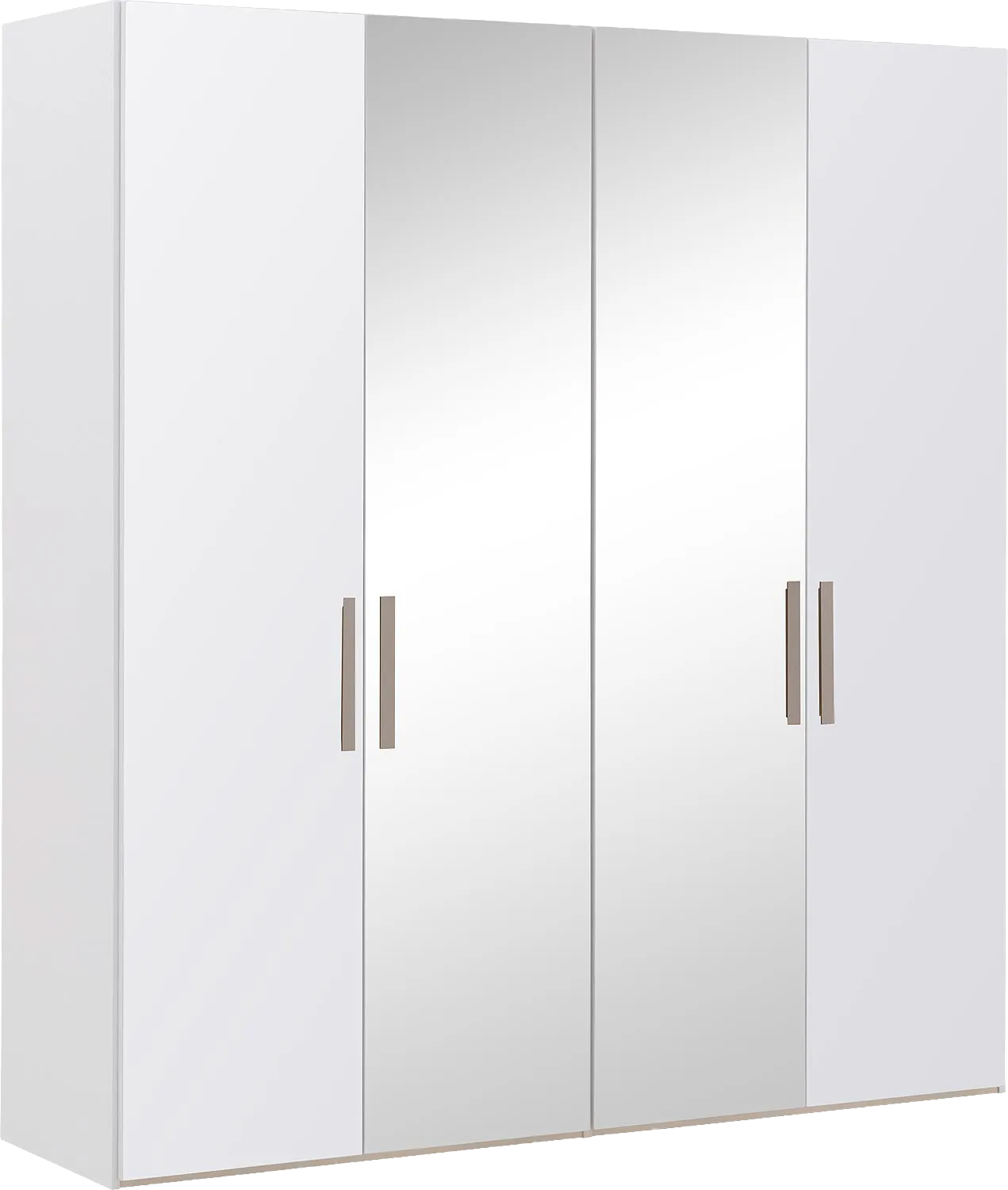 Goossens Kledingkast Easy Storage Ddk, Kledingkast 203 cm breed, 220 cm hoog, 2x glas draaideur en 2x spiegel draaideur midden