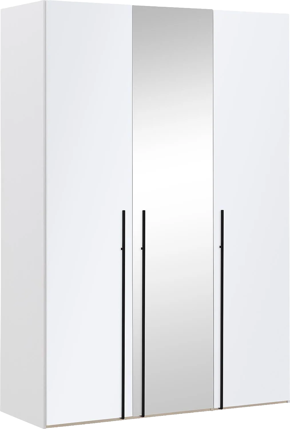 Goossens Kledingkast Easy Storage Ddk, Kledingkast 153 cm breed, 220 cm hoog, 2x glas draaideur en 1x spiegel draaideur midden