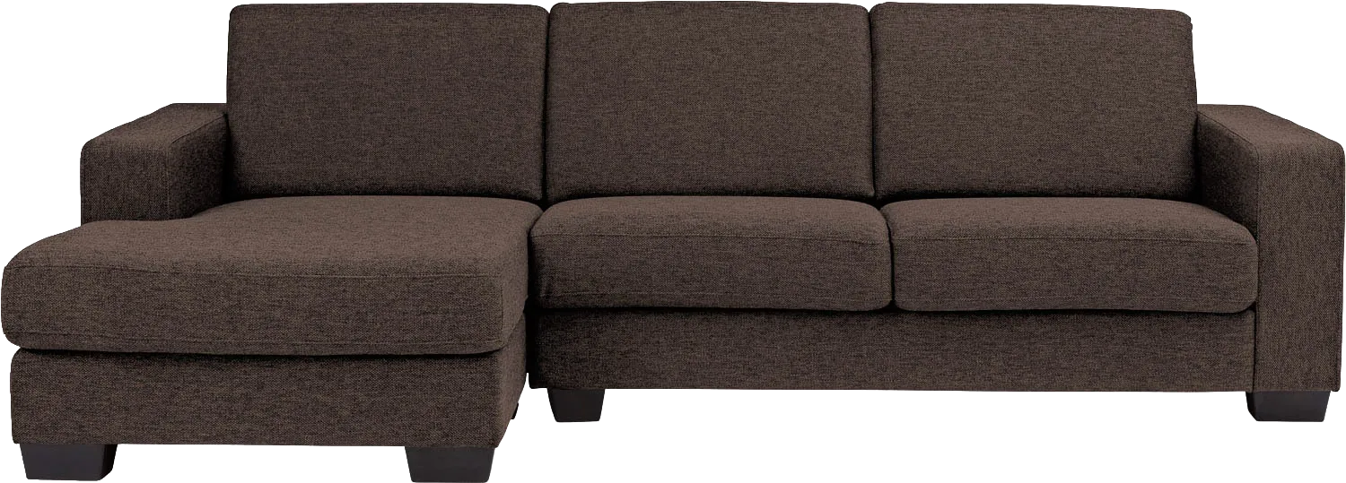 Goossens Hoekbank N-joy Divana Met Chaise Longue bruin, stof, 2,5-zits, stijlvol landelijk met chaise longue links