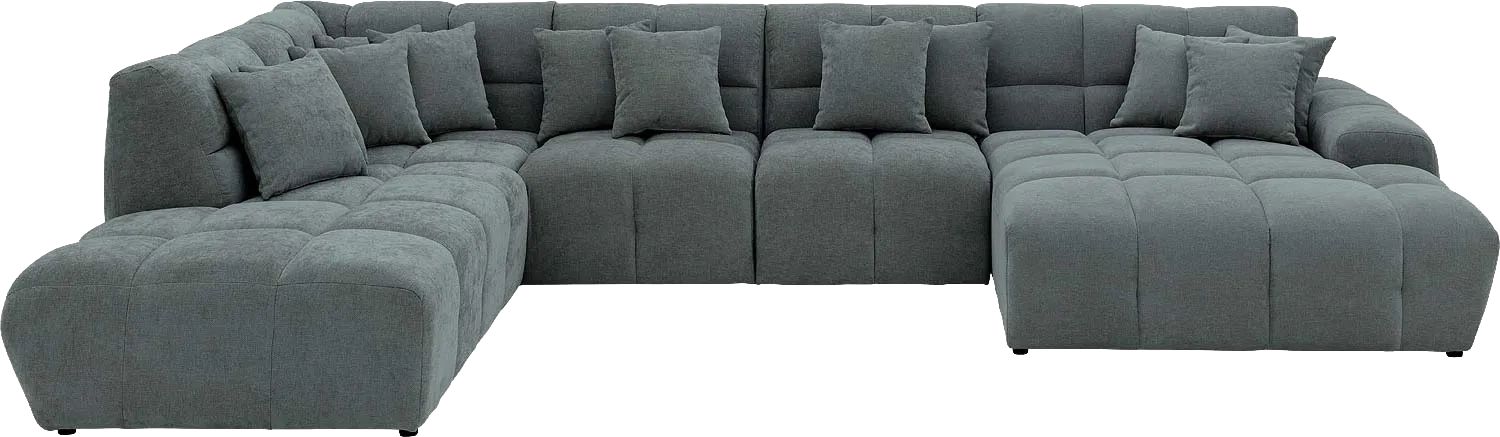 Goossens Excellent Bank Kubus groen, stof, modern design