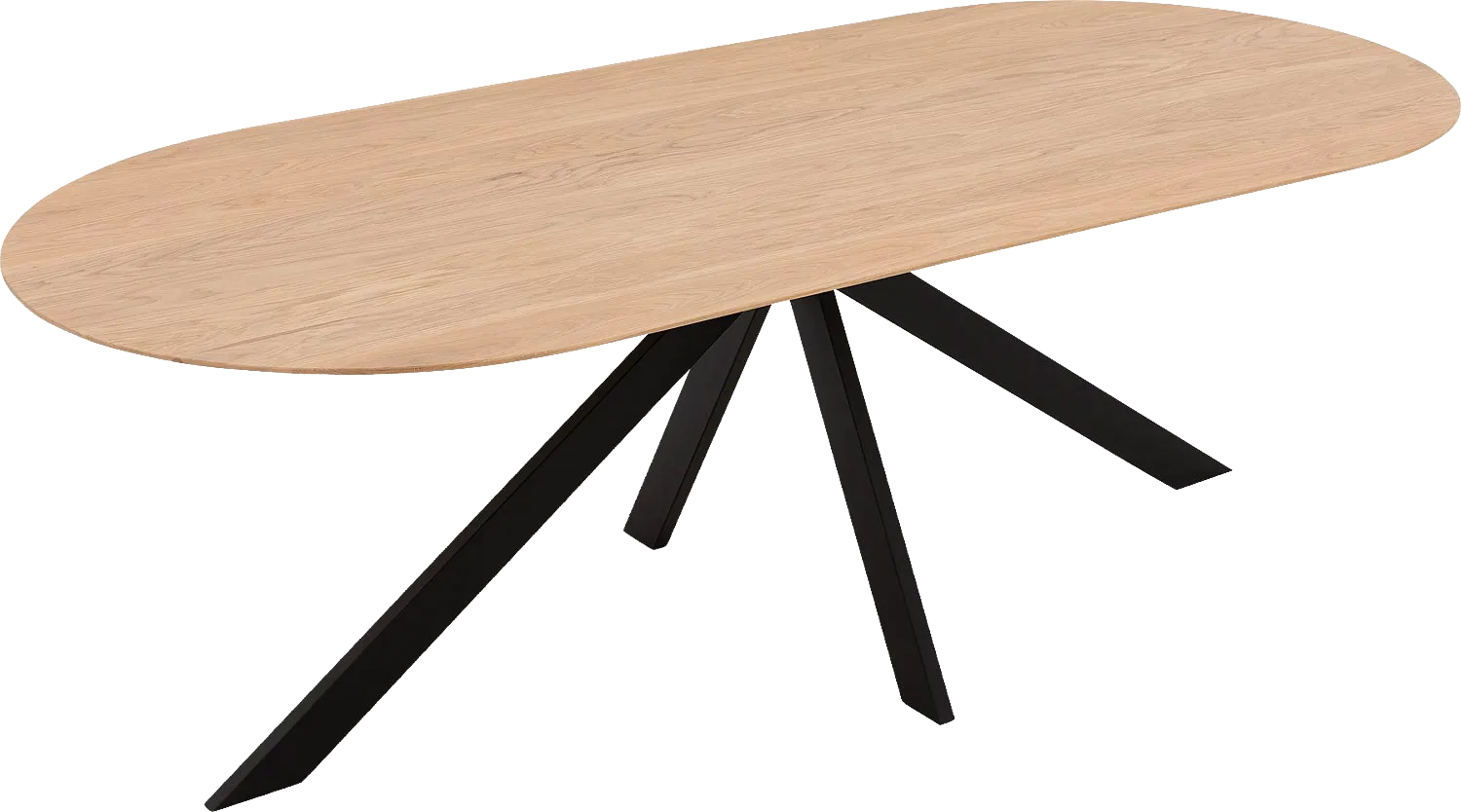 Goossens Excellent Eettafel Uniek, Semi rond 240 x 100 cm