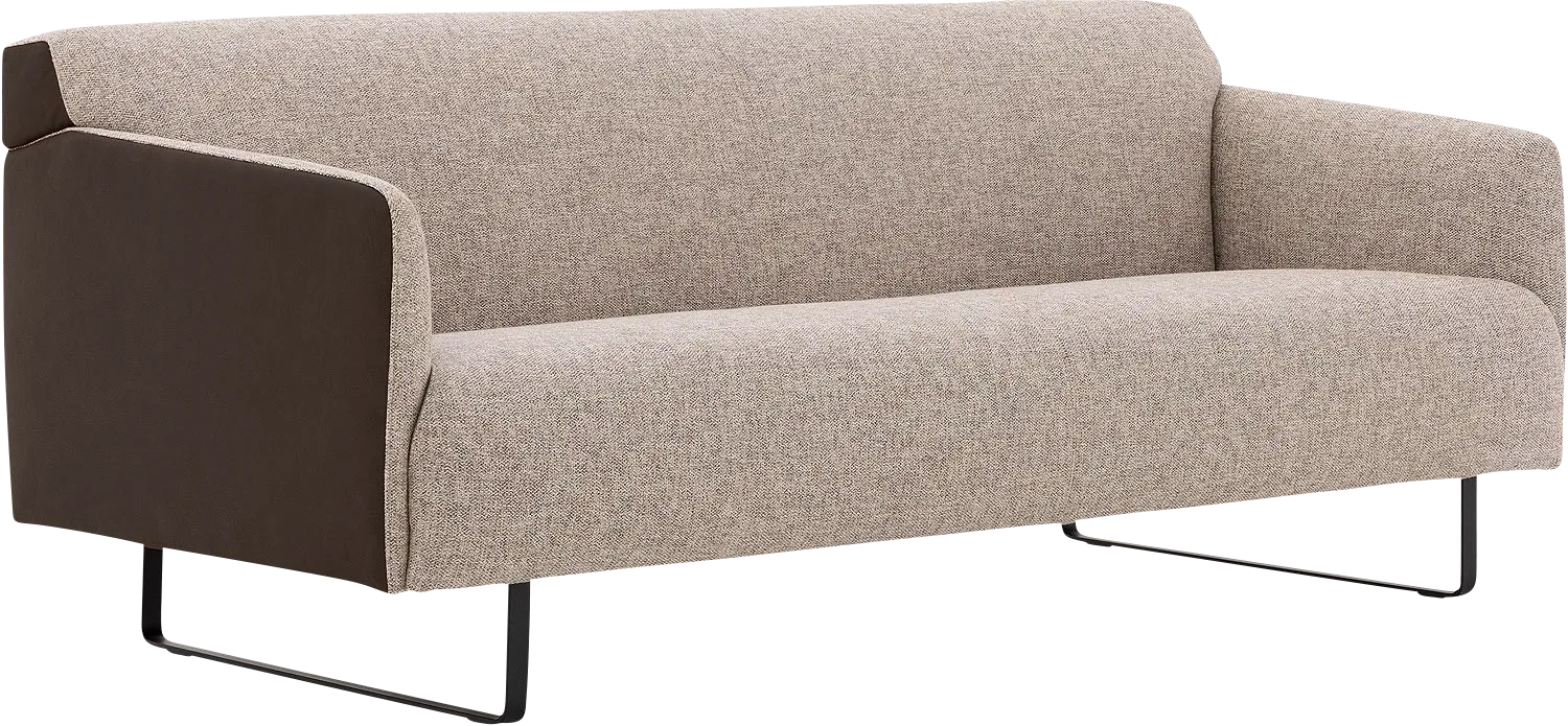 Goossens Excellent Bank Montreal bruin, leer, 2,5-zits, modern design