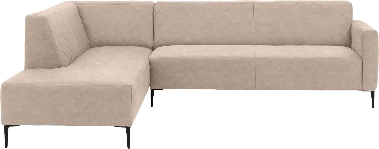 Goossens Bank Key West beige, micro leer, 3-zits, modern design met ligelement links