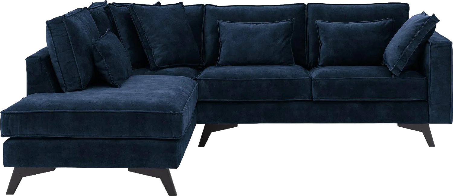 Goossens Bank Chambre blauw, stof, 2-zits, elegant chic met ligelement links