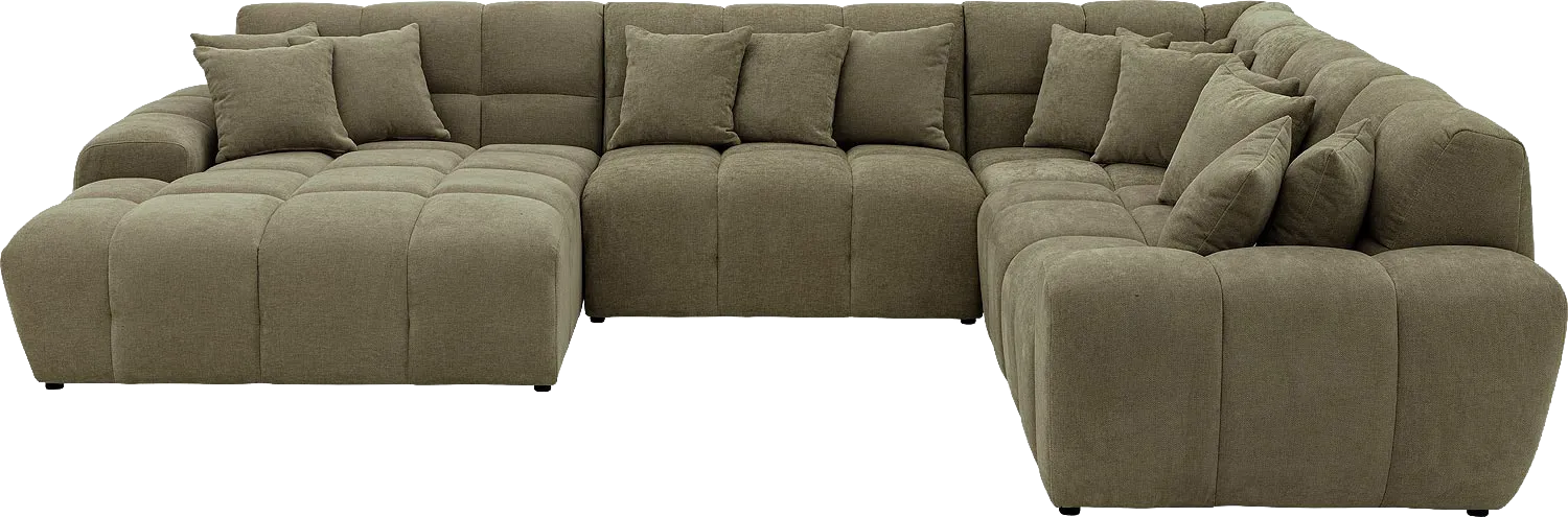 Goossens Excellent Bank Kubus groen, stof, 1,5-zits, modern design