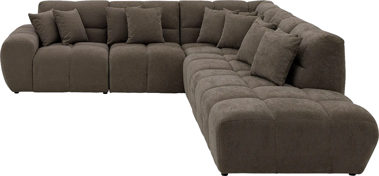 Goossens Excellent Bank Kubus bruin, stof, modern design
