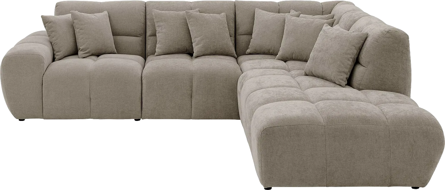 Goossens Excellent Bank Kubus bruin, stof, modern design