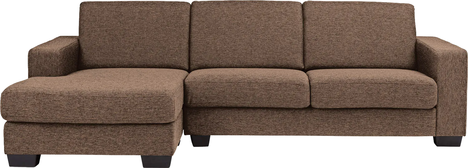 Goossens Hoekbank N-joy Divana Met Chaise Longue bruin, stof, 2,5-zits, stijlvol landelijk met chaise longue links