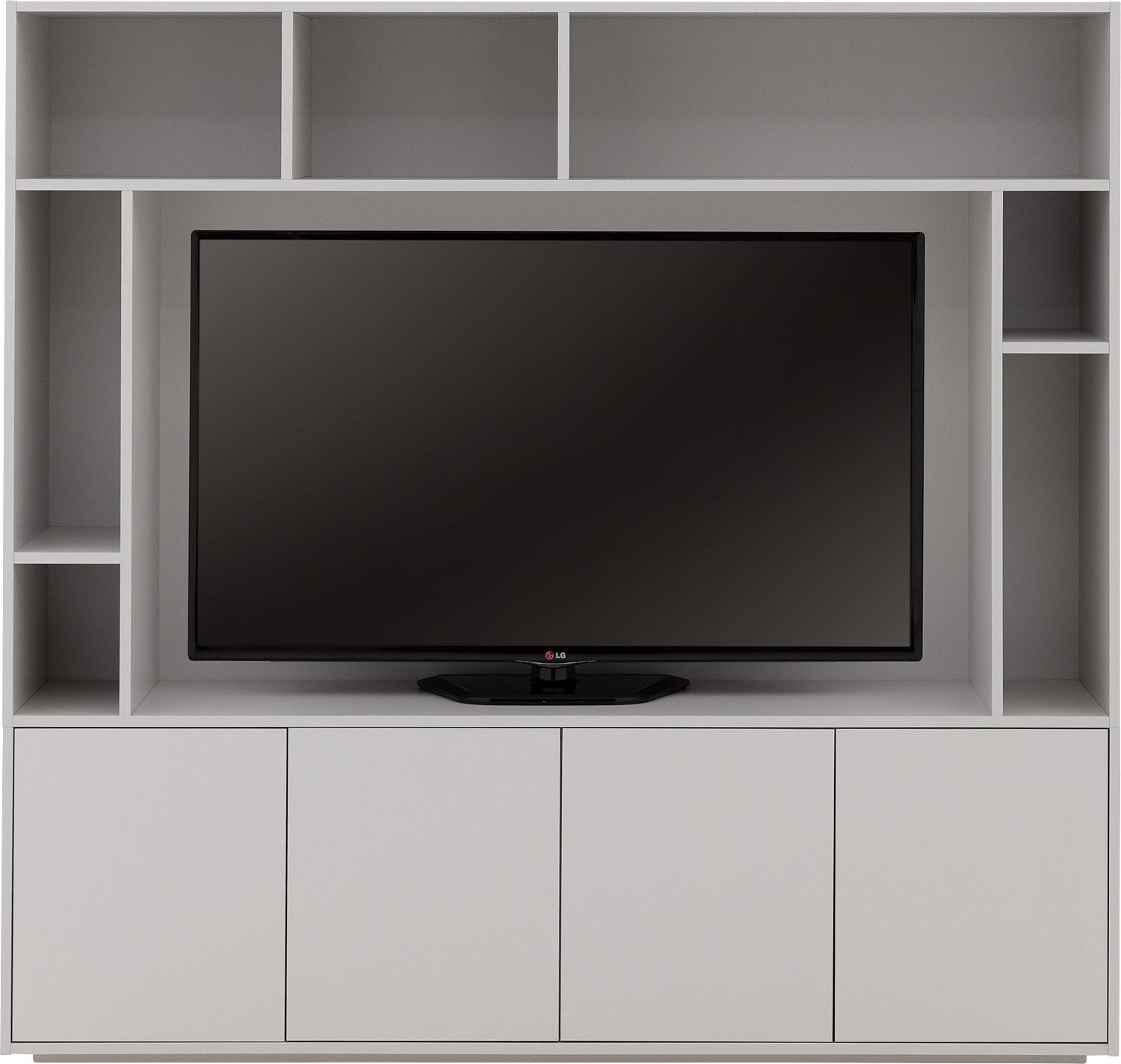 Goossens Basic Tv Meubel Madrid, 4 deuren 7 open vakken 1 tv paneel
