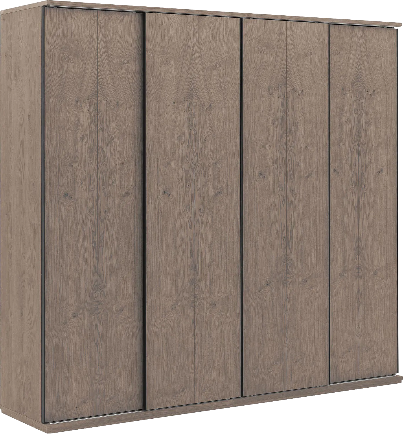 Goossens Excellent Kledingkast Wood, 240 cm breed, 223 cm hoog, 4 hout schuifdeuren
